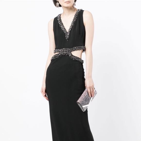 SemSem Dana Black Cut-Out Embellished Gown - Picture 13 of 16